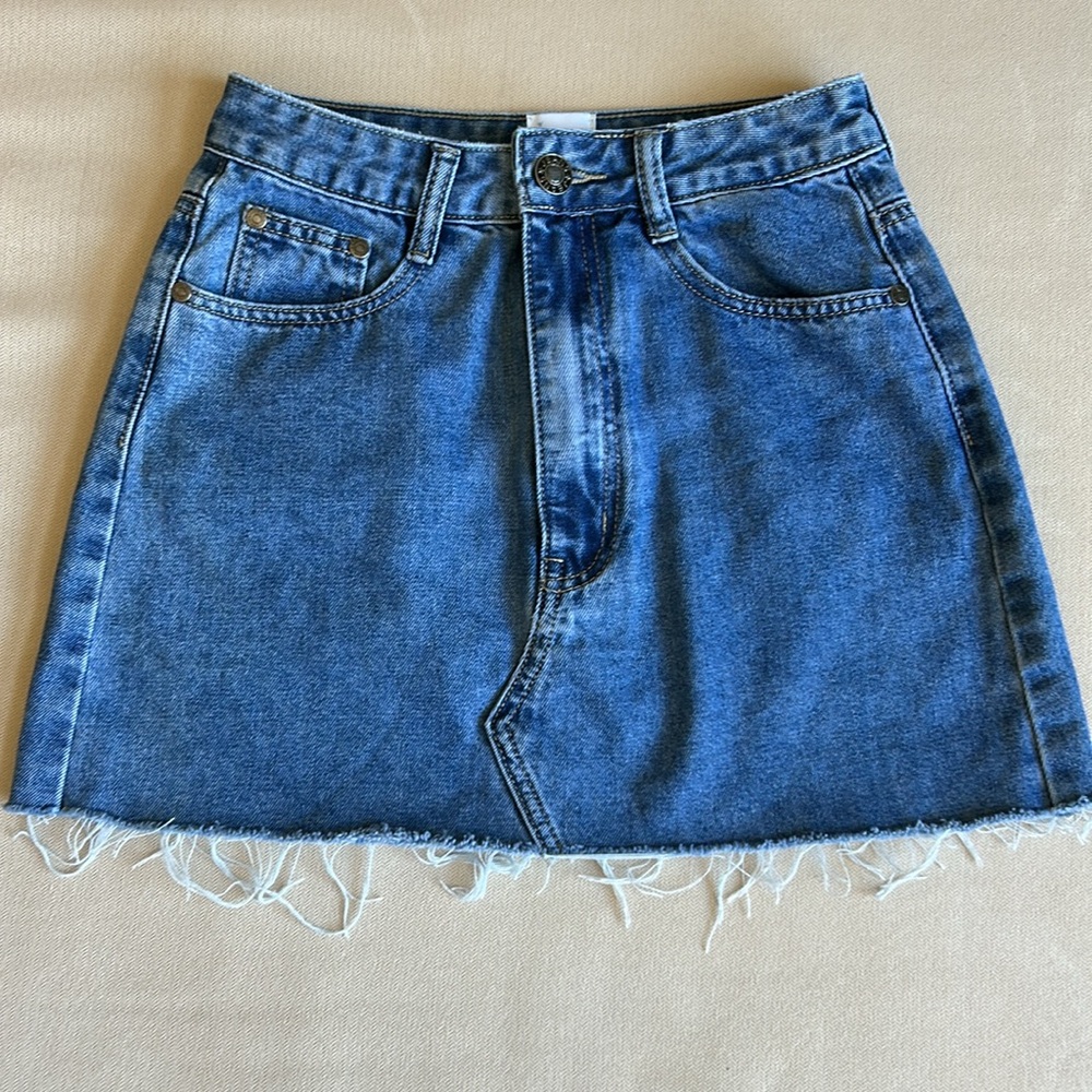 Princess Polly Blue Denim Mini Skirt